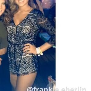 Black lace summer romper